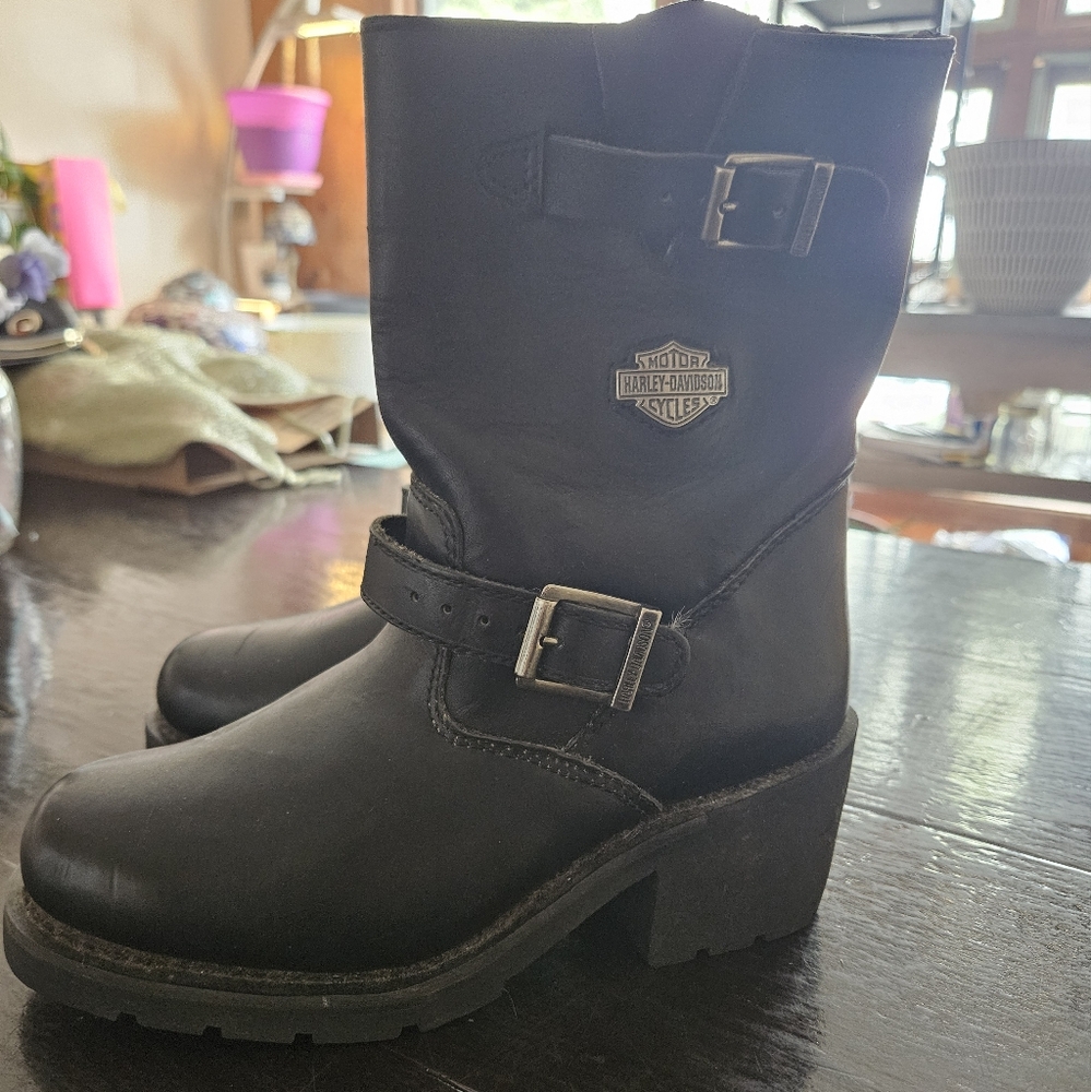 Harley-Davidson Black Heeled Boots for Women